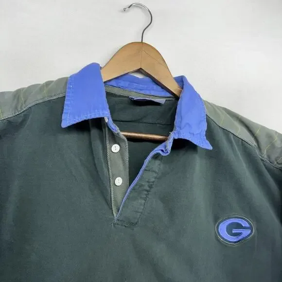 Vintage Green Bay Packers Rugby Shirt Men's 2xl Green Embroidered Padded y2k - Picture 3 of 9